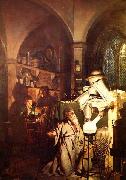Joseph wright of derby The Alchemist in Search of the Philosopher Stone, USA oil painting artist